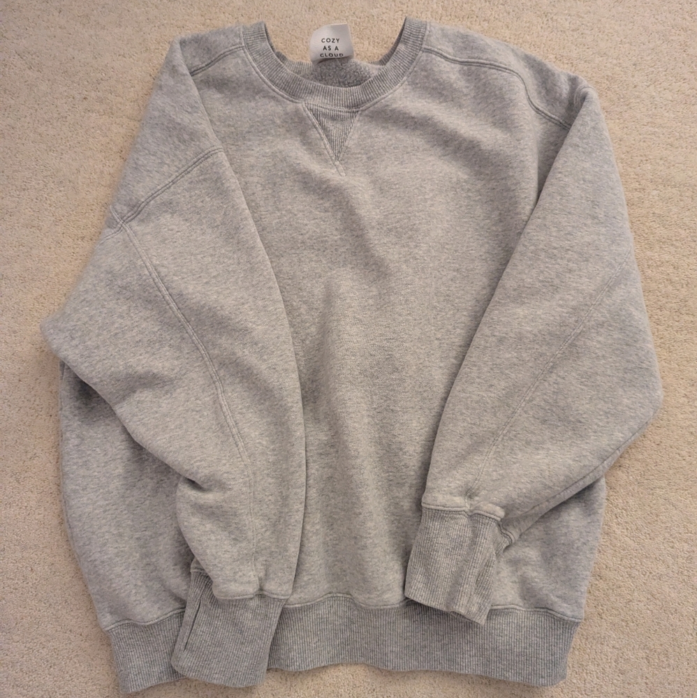 Offline by Aerie Cloud Fleece Oversized Crewneck, Size small
